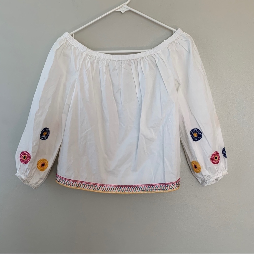 Madewell Embroidered off the shoulder Blouse - Picture 3 of 10